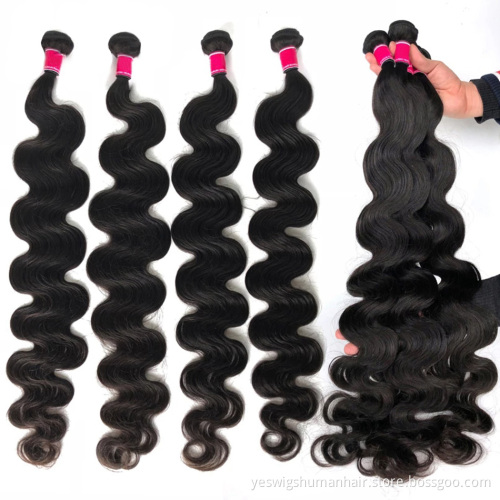 Yeswigs Wholesale Cheap Body Wave Human Hair Bundles Extension Raw Mink Brazilian Cuticle Aligned Virgin Human Hair Weave Bundle